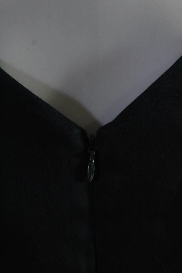 Vestido vaquero Jay Godfrey para mujer sin mangas cuello en V hasta la rodilla azul marino algodón 8 Foto 4 de 4