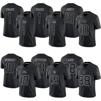 NWT  Men's Black RFLCTV Reflective Limited Stitched Jersey