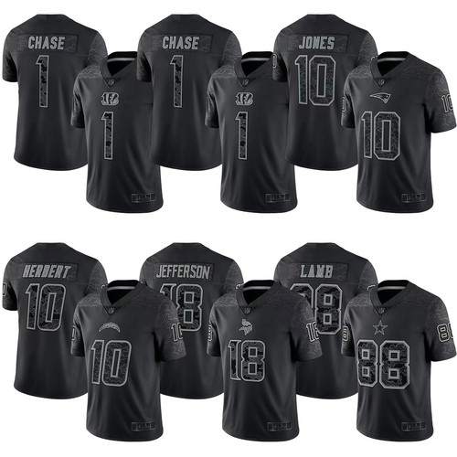 NWT  Men's Black RFLCTV Reflective Limited Stitched Jersey