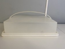 VTG 1970  s Tupperware Fresh  Fancy Sheet Cake Taker/Carrier W/Handle 9X13 623