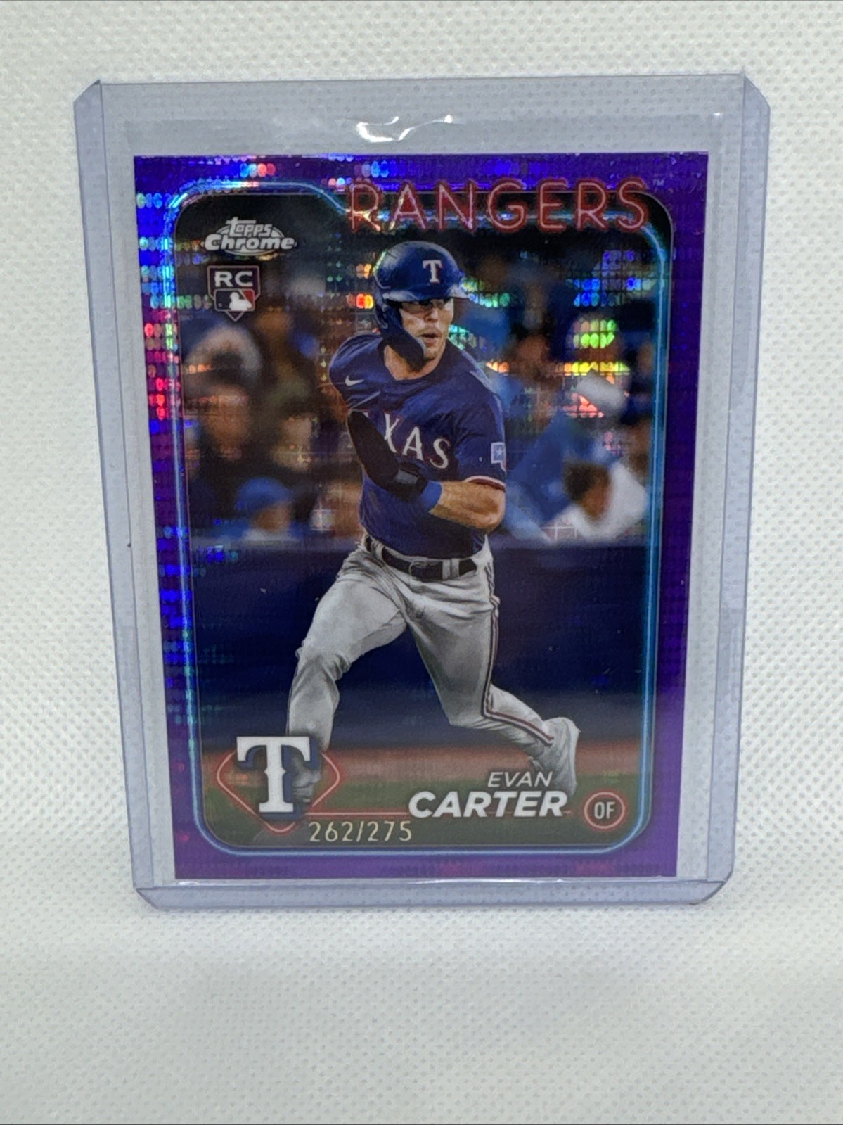 2024 Topps Chrome - Evan Carter #136 Purple Sonar Refractor /275 (RC)