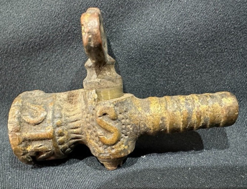 Antique Solid Brass Shut Off Valve / Petcock Vintage Decorative "S" Gas Valve