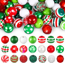 100 Pcs 20 Mm Christmas Rhinestone Bubblegum Beads for Pens Bulk Crystal Resin A
