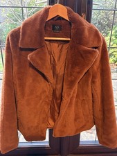 Armani Exchange Paris | AX | Faux Fur Mid Length Coat | Rust | Size UK 10 Teddy