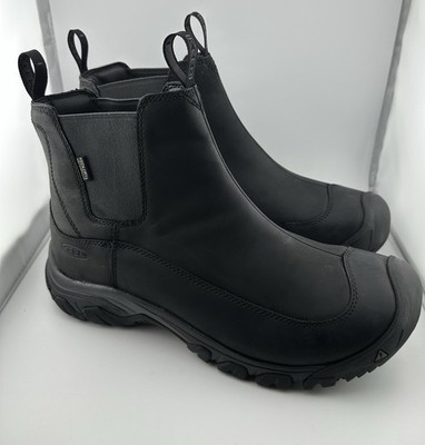 Keen Anchorage III Pull On Waterproof Leather Black Boots Sz 12 READ DESCRIPTION