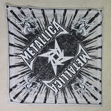 Vintage 2003 Metallica Bandana Giant Ninja Star Skulls Headwrap Scarf Rare 00s