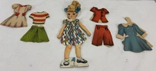 Vtg Debbie Paper doll With 5 Outfits Has Hair 50s 