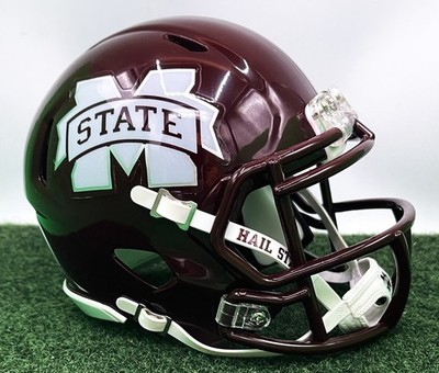 CUSTOM RIDDELL SPEED MINI FOOTBALL HELMET - MISSISSIPPI STATE BULLDOGS