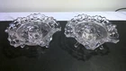 VTG Fenton Art Glass Basket Weave, Open Lace, Clear Glass Footed Candleholders