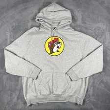 Buc-ee's Hoodie Mens Size 2XL Gray Fleece Pullover Buc-ee's Beaver Graphic Logo