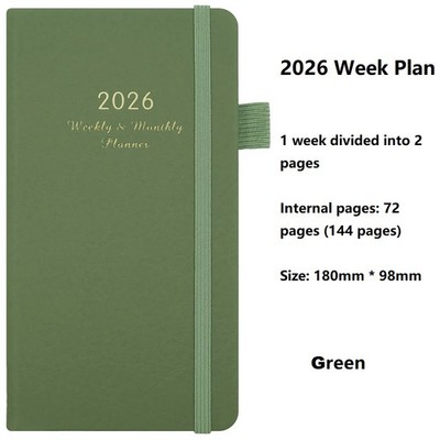 Taschenplaner 2026 Wochenübersicht Notizbuch handlich Tagebuch