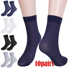 10Pairs Men's Dress Socks Thin Casual Fashion Crew Mid Calf FAST SHIPPING
