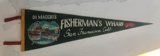 RARE Dimaggio's Fisherman's Wharf Pennant / c1940 / Great Color & Graphics