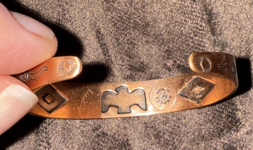 Solid Copper Bracelet Arrows birds Feathers - image 2