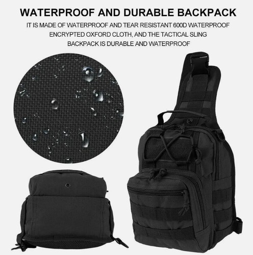 Mens Tactical Backpack Sling Shoulder Bag Molle Travel Chest Pack Outdoor Hiking - Picture 3 of 37