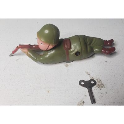 SHARP SHOOTER ★オキュパイドジャパン セルロイドムーブ アルプス製 RARE VINTAGE WINDUP CELLULOID SOLDIER SHARPSHOOTER ALPS OCCUPIED