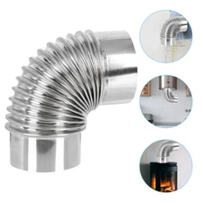 3" Stainless Pellet Stove 90 Pipe Elbows Vent Hose Chimney Exhaust