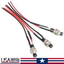 3PCS Mini Push Button Pre-Wired Momentary N/O OFF-ON Switch Plug 12V SPST