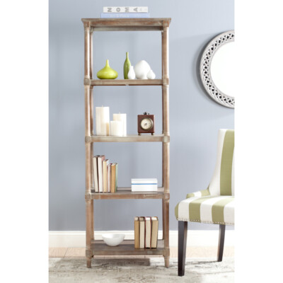 SAFAVIEH Odessa 5-Tier Bookcase | Washed Nat Pine |