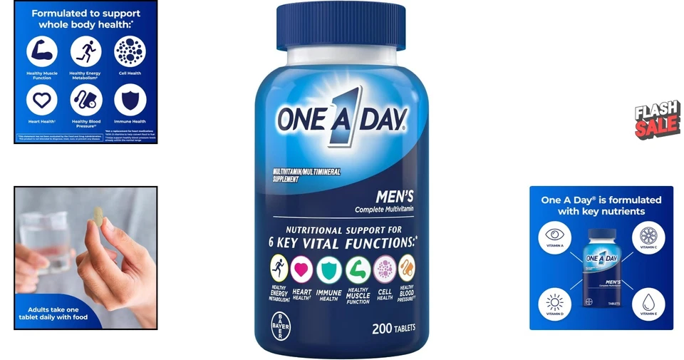 Multivitamínico diario para hombres con complejo B - Fórmula inmunoimpulsora de 200 unidades Foto 2 de 4