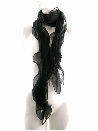 Giorgio Armani Sciarpa Foulard Donna Volant Seta Nero | eBay