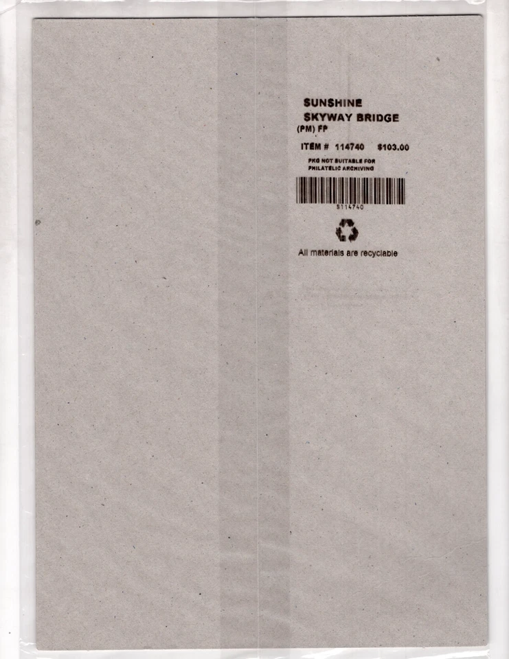 US 2007 SUNSHINE SKYWAY BRIDGE FULL SHEET FACE VALUE $103 IN ORIGINAL PACKAGING - Image 2 of 2