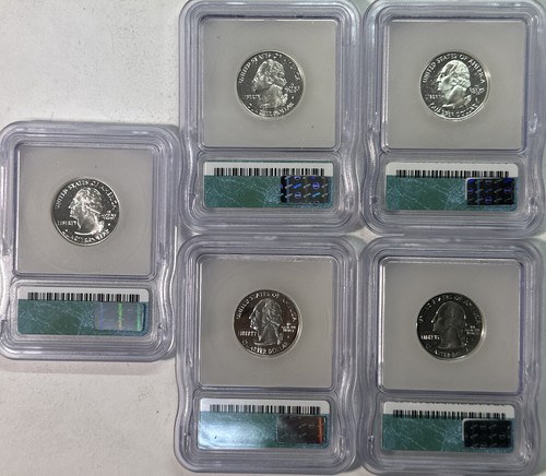 2001 S ICG PROOF PR69 DCAM 5 State Silver Quarter Set - Picture 2 of 12