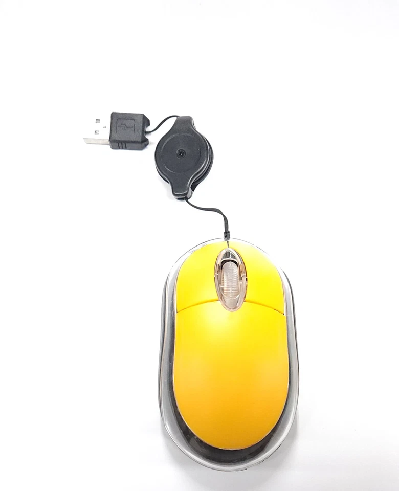 New Ultra Compact Retractable Cable USB Optical Mouse with Blue Led For Laptops - Image 4 of 4