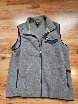 Patagonia Synchilla Snap-T Vest Lightweight Fleece Men's Nickel Gray Blue  Large