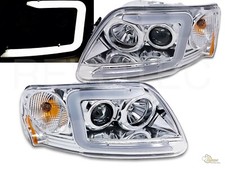 Faros proyectores LED C-Bar cromados para Ford F150 Pickup Expedition 97-03