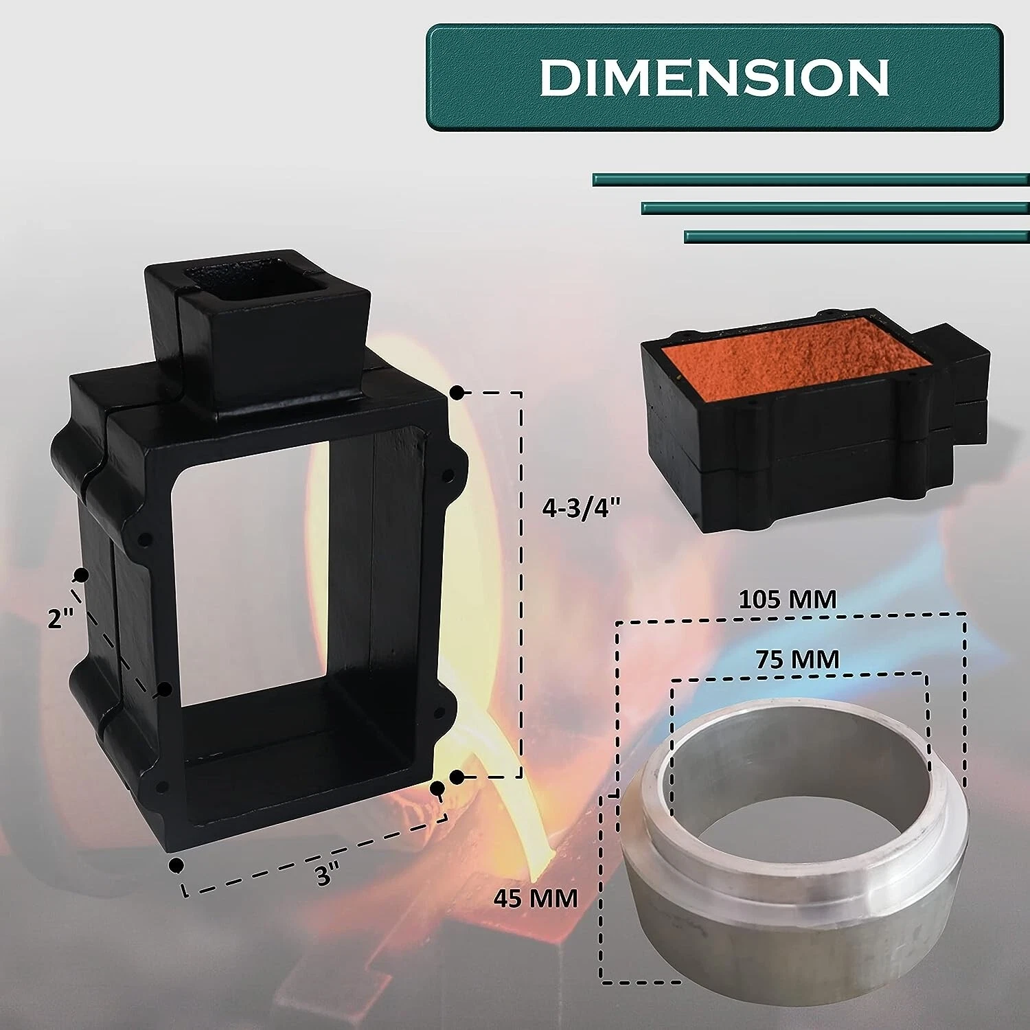 모래 주조 키트 - 주철 2부품 및 알루미늄 2부품 금형 | 델프트 클레이 페트로본드-Freehip.co.kr