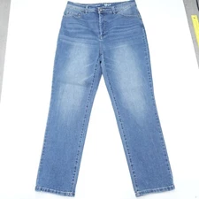 Style & Co Jeans Women's 10 Blue Denim Cotton Stretch Medium Wash Slim-Leg