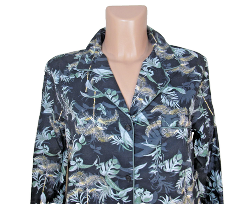 VICTORIAS SECRET Conjunto de Pijama Camisa y Pantalones Cortos Manga Larga Estampado Tropical Talla M - Imagen 2 de 11