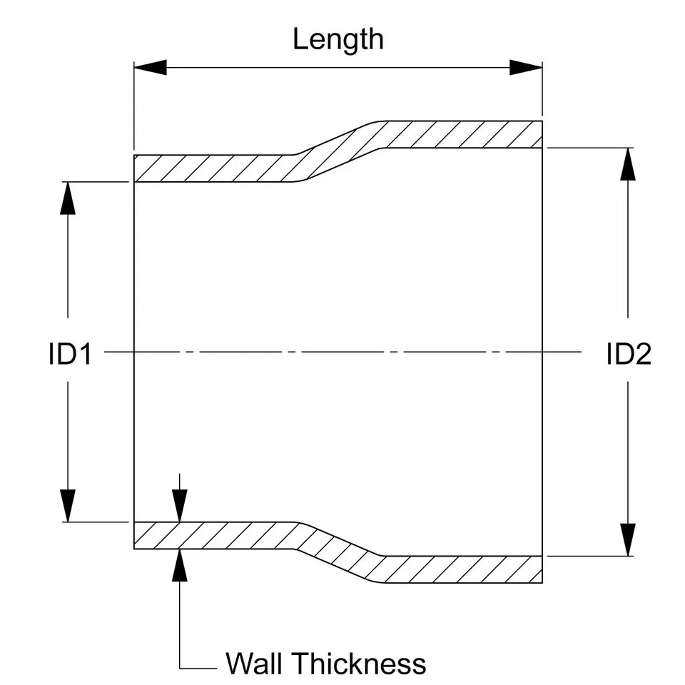 HPS 3" Black 1" Inch - To 2" Inch (25mm - 51mm) ID Silicone Reducer Coupler Hose Foto 2 de 4