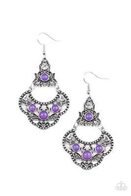 Paparazzi: Garden State Glow Purple Earrings