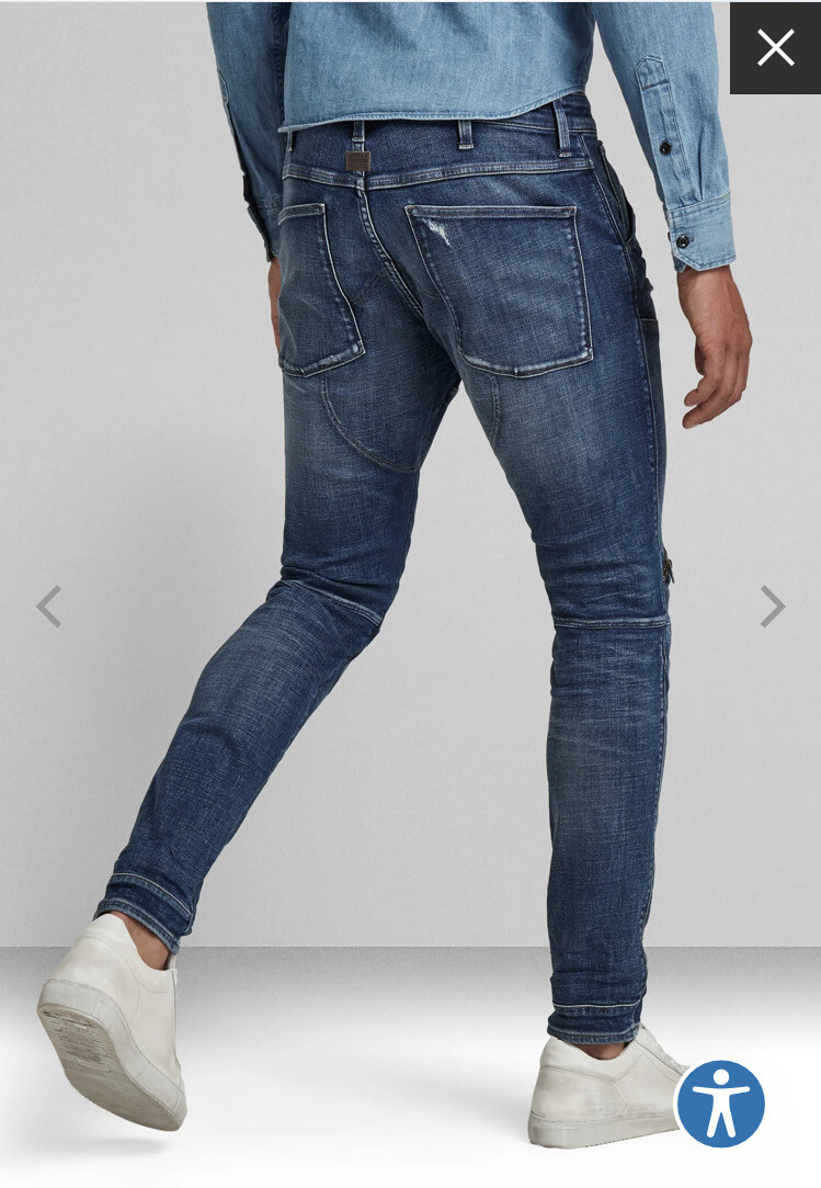 G-Star Raw Men's 5620 Knee Zip Skinny Jeans Baltic Sea MSRP G-Star Raw Men's 5620 Knee Zip Skinny Jeans Baltic Sea MSRP