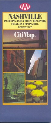 1997 NASHVILLE Tennessee AAA Vintage Road Map CitiMap Straßenkarte  !NEU!