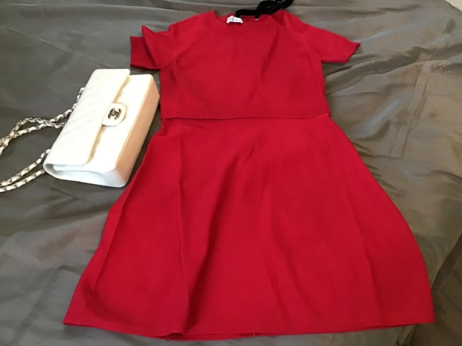 Abito corto Valentino rosso svasato rosso nuovo con etichette taglia M