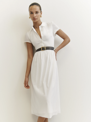 Reformation Ula Dress US2 UK6 Lightweight White Cotton Lace Vintage Midi SOLDOUT - Picture 21 of 24