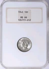 1942 10c Mercury Dime NGC MS66 OH Gen 4 Fatty