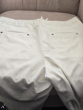 Chico's Women's White Capris Drawstring Zipper Pockets Solid Regular