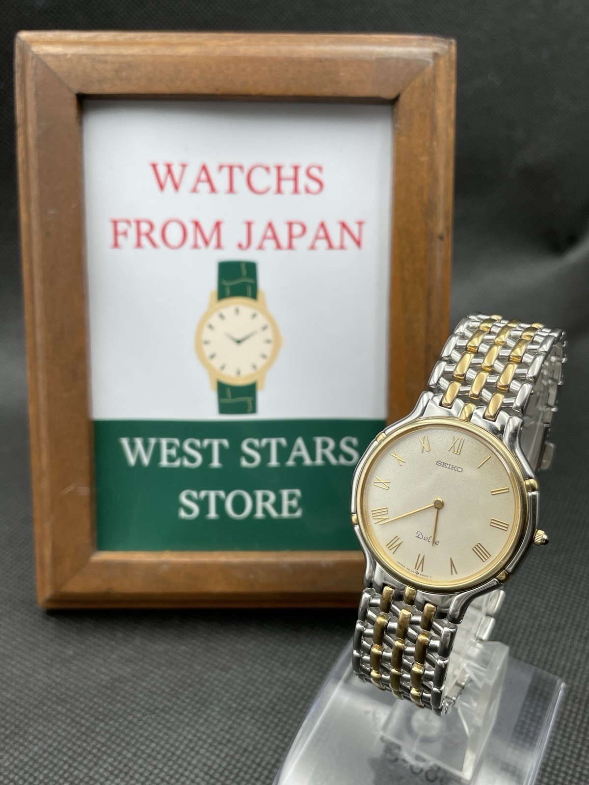 Round Men's Vintage 5E30-6A00 Silver DOLCE Quartz Mint] SEIKO JAPAN [Near - vintagewatches.pk