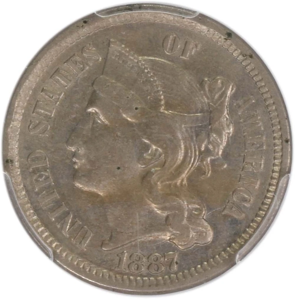 1887 Three Cent Nickel AU58 PCGS - Image 3 of 4