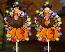 Thanksgiving Decorations Outdoor, Solar Turkey