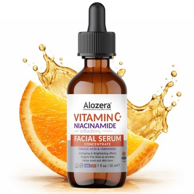 Alozera Vitamin C Facial Serum Niacinamide Ferulic Acid Anti-Aging Brightening