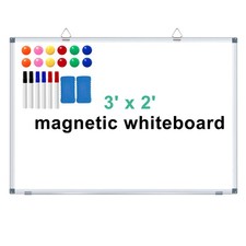 H-Qprobd 3' x 2' Magnetic Whiteboard Large Dry Erase White Board 36"W x 24"H