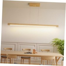 Wooden Linear Pendant Light, 39" Modern Chandeliers for Dining Room, 39IN S