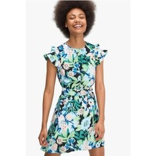 Kate Spade Full Bloom Tie-Waist Flutter Sleeve Mini Dress Size 4