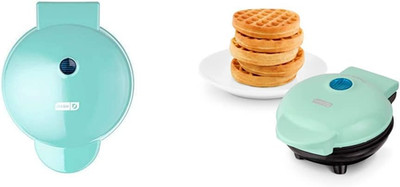 DMG8100AQ 8  Express Electric round Griddle, Aqua & DMW001AQ Mini Maker for Indi