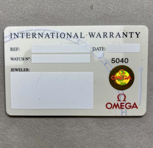 Omega Watch International Warranty Card and Instructions Booklet (Blank)